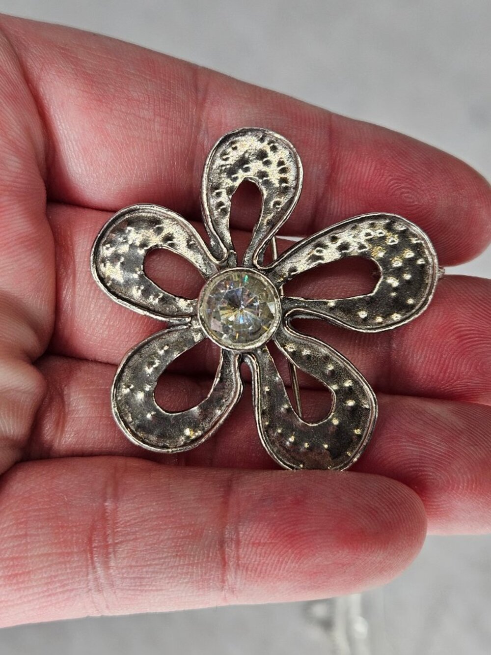 Silpada 925 Sterling Silver Flower Crystal Brooch Pin With Unbranded Necklace View 5